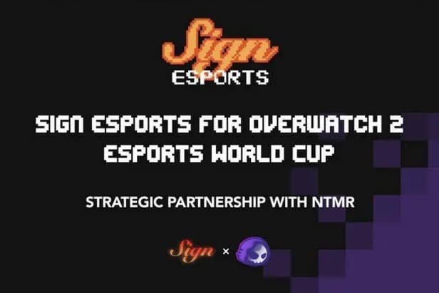 Sign Esports for Overwatch 2 Esports World Cup — strategic partnership with NTMR announcement showing both logos